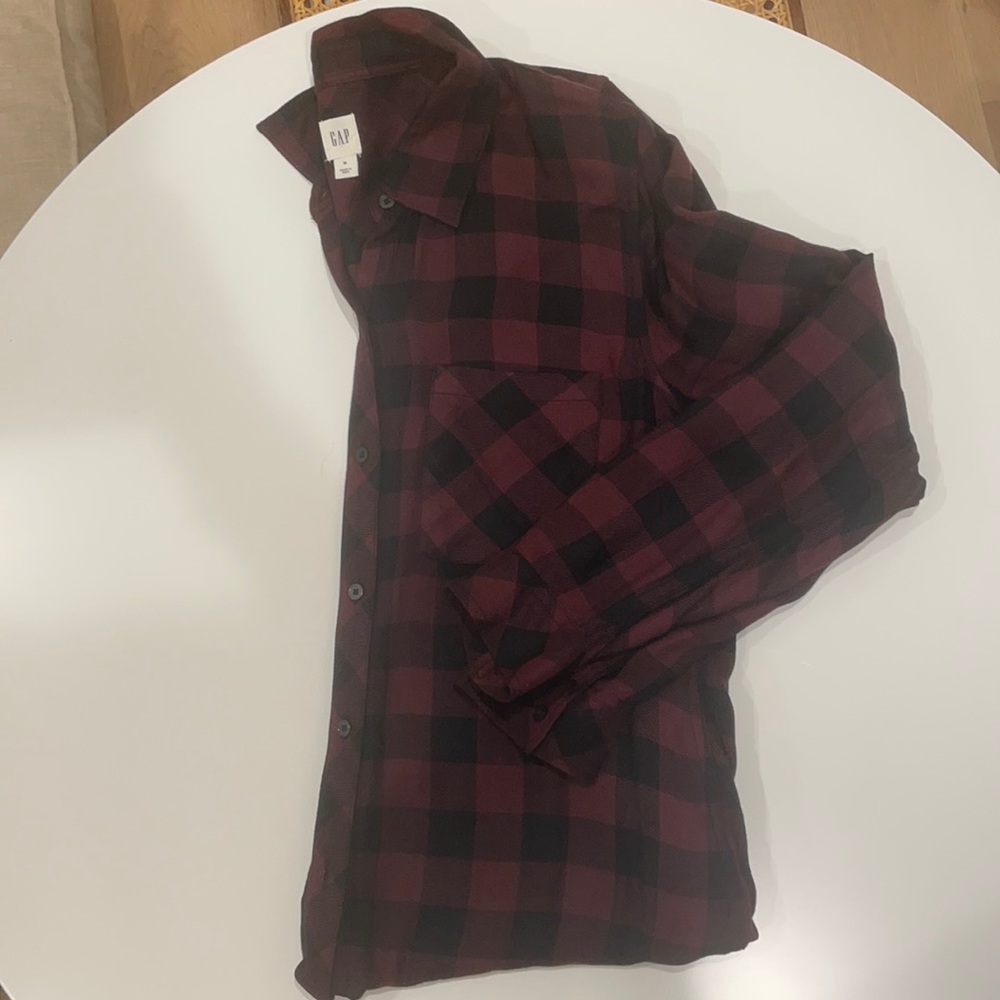 Maroon plaid button up